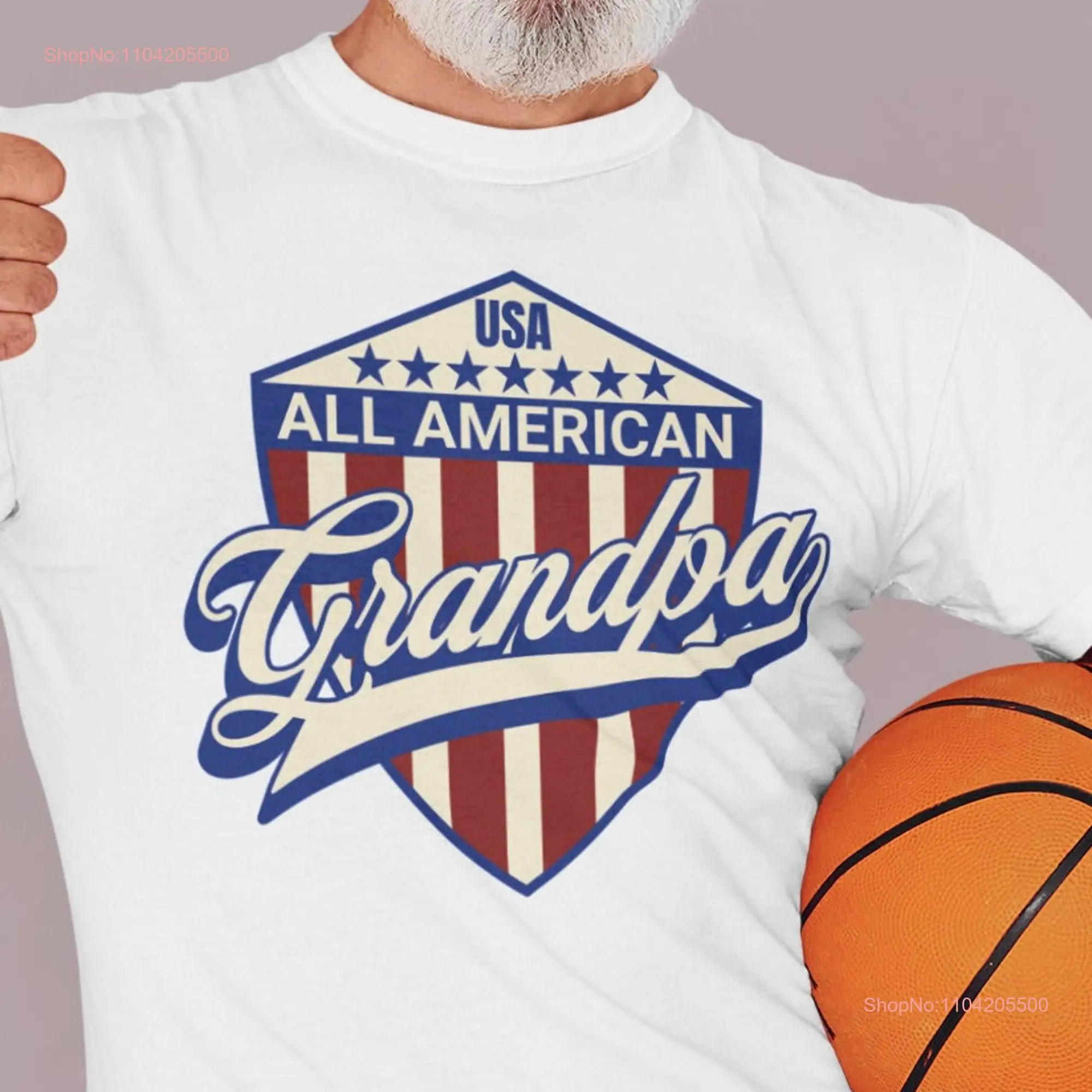 All American Grandpa Independence Day T Shirt 4th Of July America Grandpa's USA GifT long or short sleeves