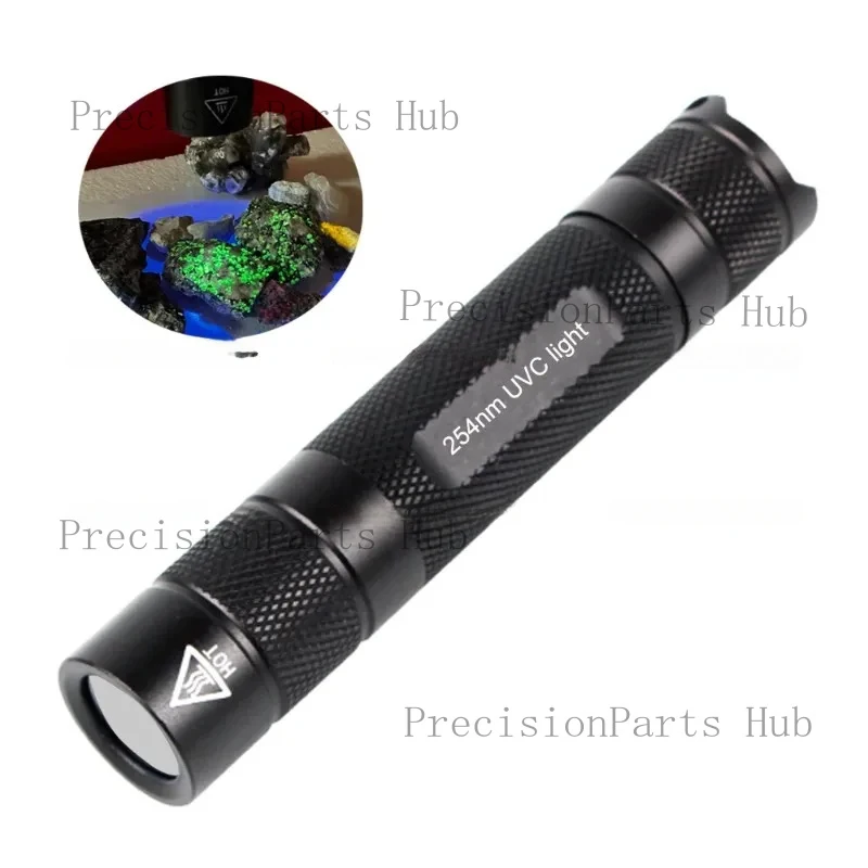 High Power Shortwave 254nm UVC LED Flashlight SW UV Torch Lamp Fluorescent Minerals Phosphor Detection