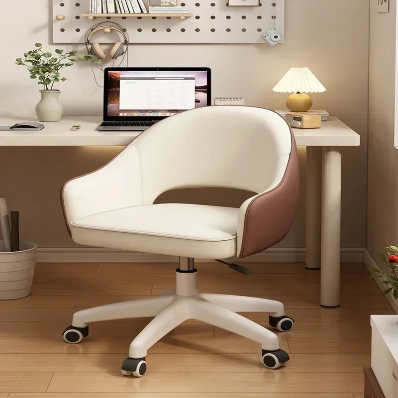 Chaise de maquillage moderne pour chambre à coucher, chaise de bureau confortable, chaise d'étude sédentaire, chaise d'écriture pour la maison avec dossier