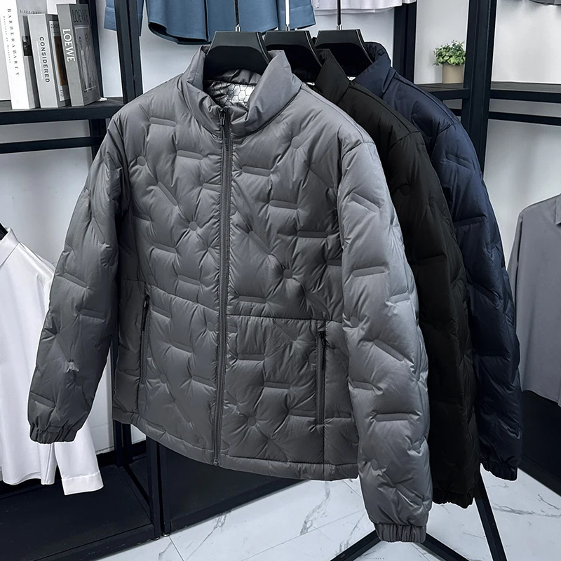 Men's New Thicken down Coat Zipper Winter Keep Warm White Duck down Fill Jacket Fashion Leisure High Quality Men's Clothing Tops