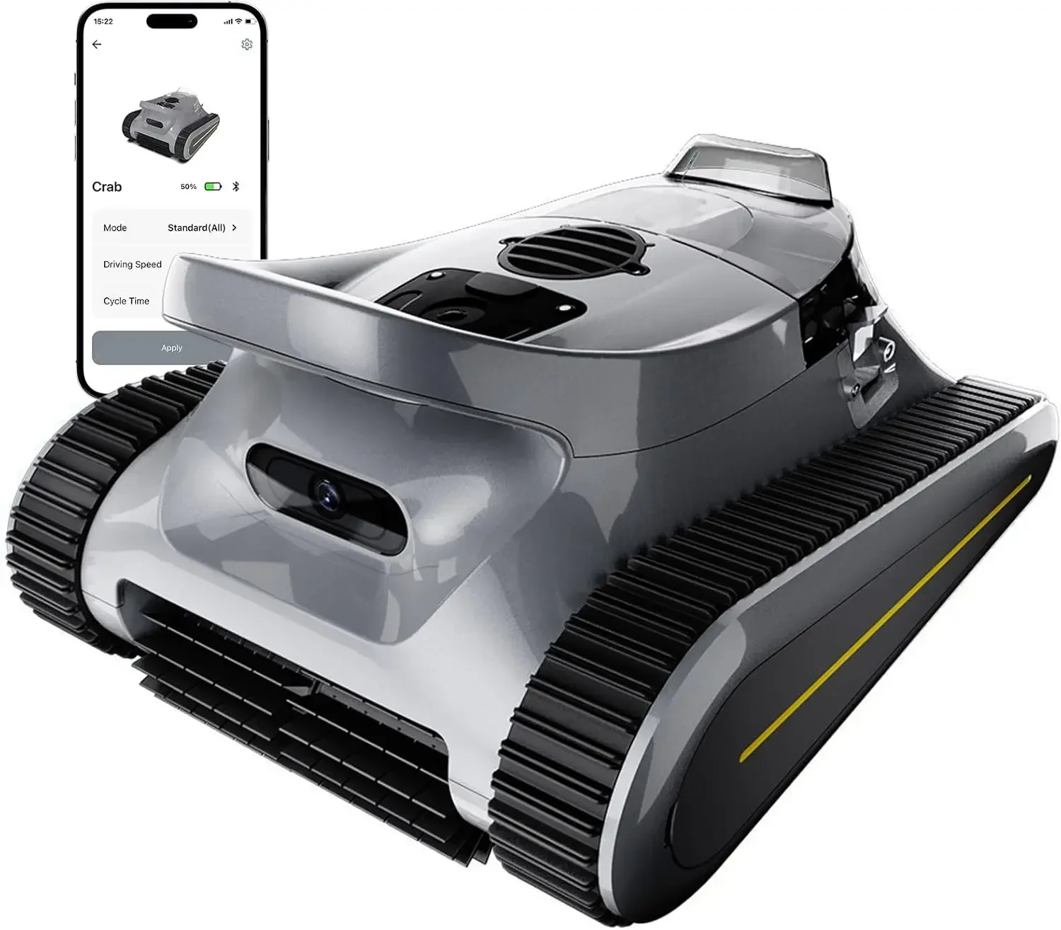 

"wireless robotic pool vacuum with 180w brushless motor, 45,000 pa suction, wall-climbing feature, and 3 auto modes"