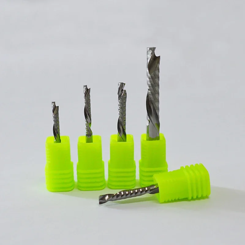 20Pcs Single Flute Spiral Carbide Mill 3.175/4/6/8mm - UP and DOWN Cut Tool Cutters for Compression Wood End Mill Cutter Bits