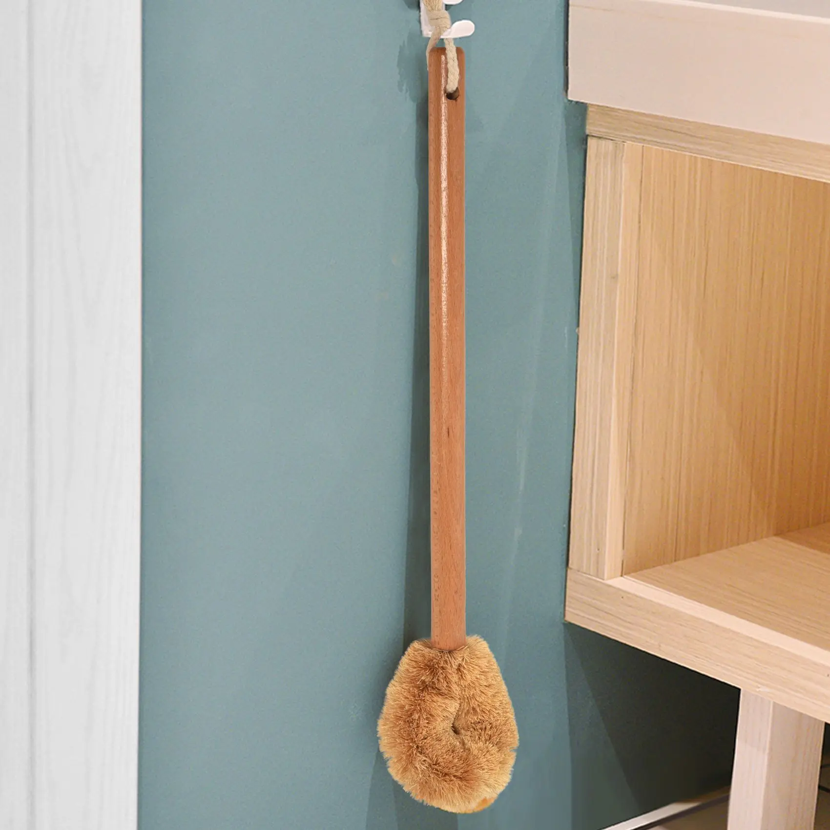 

AB06 Updated Modern Version Toilet Bowl Brush, Natural Coconut Fiber Brush Head and Beechwood Handle for Bathroom Toilet - Sturd