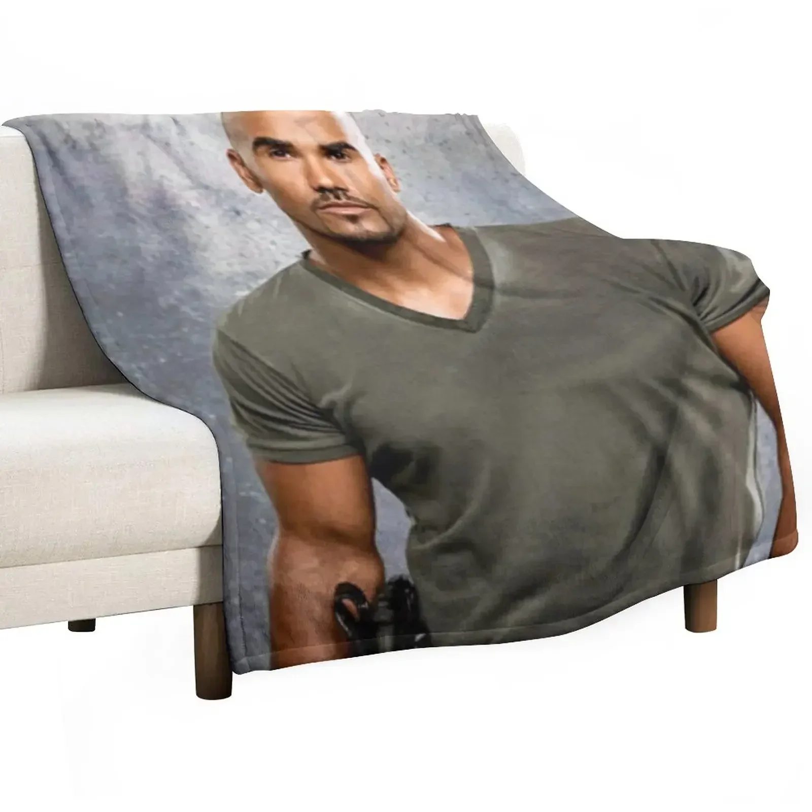 shemar moore Throw Blanket Flannel Fabric Decoratives Soft Plush Plaid Blankets