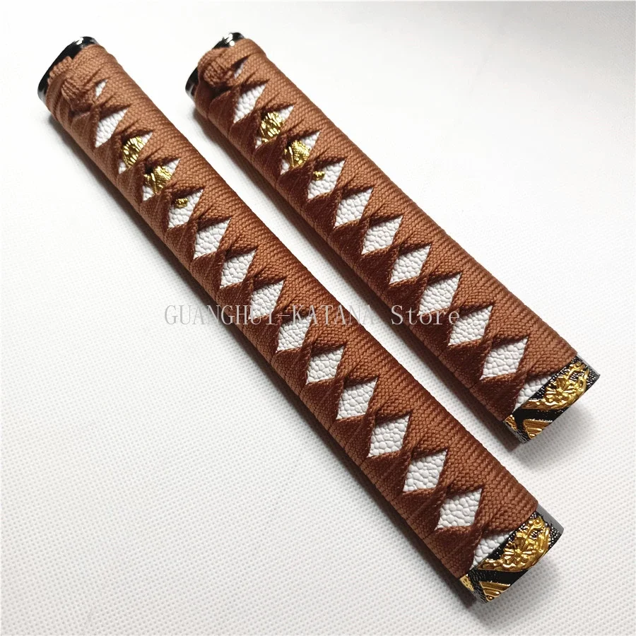 20CM*26CM Handmade Japanese Samurai Sword Handle Set Kirsite Tsuka/Fuchi Kashira Nice Katana/Wakizashi DIY Accessory