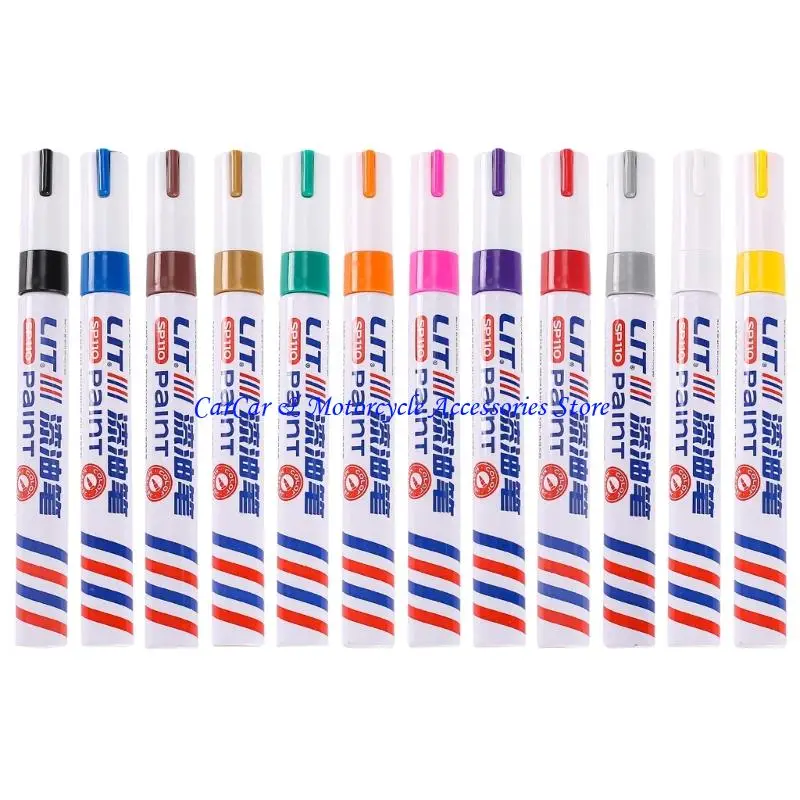 

G5AD Tire Paint Pen Long Lasting Car Wheel Touch Up Paint Marker Pen Waterproof Oil Based Formula for Tire Restoration