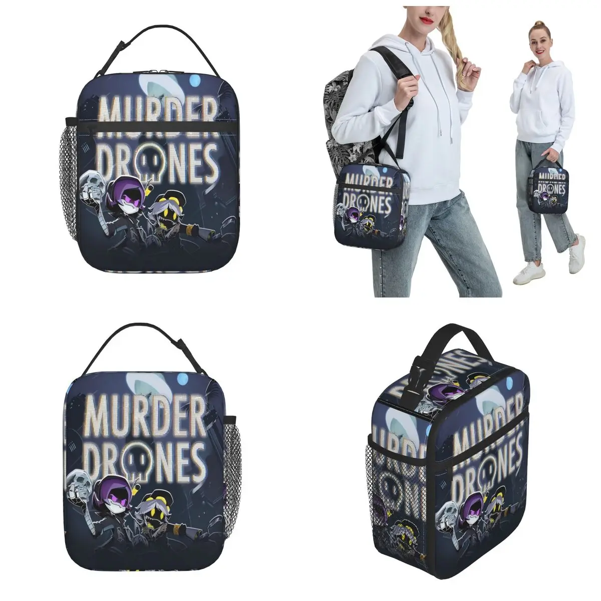 Murder Drones Accessories Insulated Lunch Bag For Travel Cool Uzi Doorman Storage Food Boxes Portable Cooler Thermal Bento Box