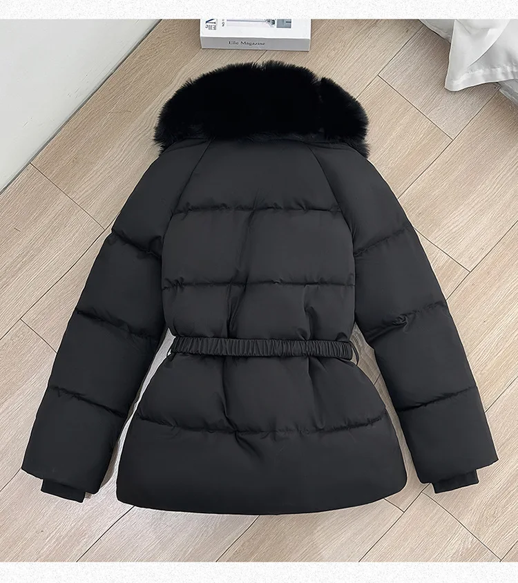 Women Parkas Coats Solid Jackets Mid Length Zipper Pocket Turn Down Collar Long Sleeves Cinched Waist Casual 2026 Autumn Winter