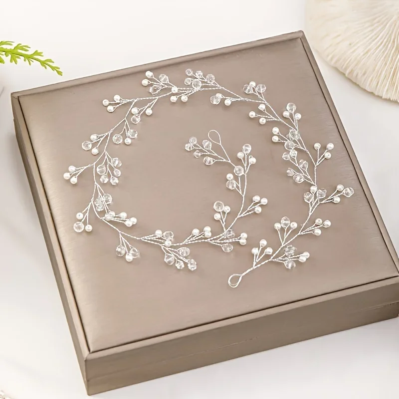 

Цветочная повязка для волос с кристаллами и жемчугом для женщин, невест, вечеринок, свадебные аксессуары для волос, украшения, повязка-гирлянда