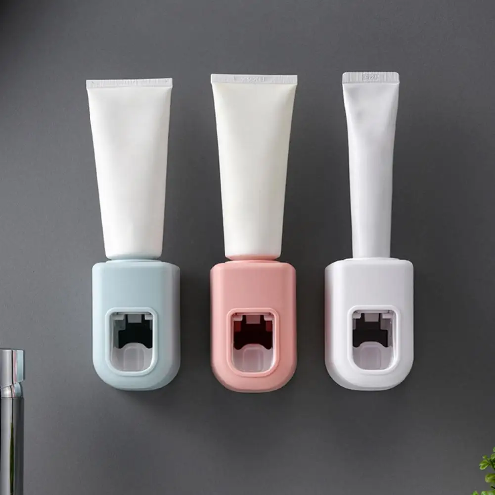 Nordic Style Toothpaste Dispenser Wall-mounted Punch-free Squeezing Toothpaste Automatic Squeezer Holder Bathroom