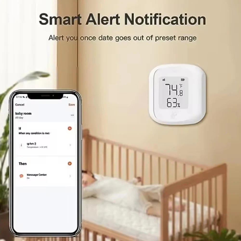 Датчик температуры и влажности с ЖК-дисплеем, высокоточный гигрометр с длительным режимом ожидания для гостиной, дома