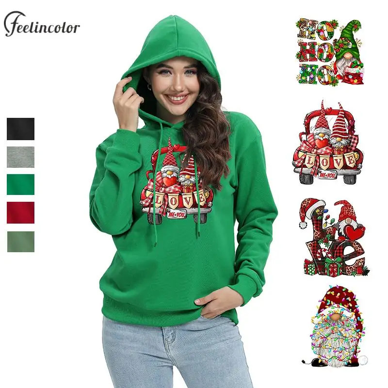 

Couple Christmas Hoodies for Women Hooded Pullover Xmas Unisex Tracksuit Long Sleeved Streetwear Vintage Female Clothing