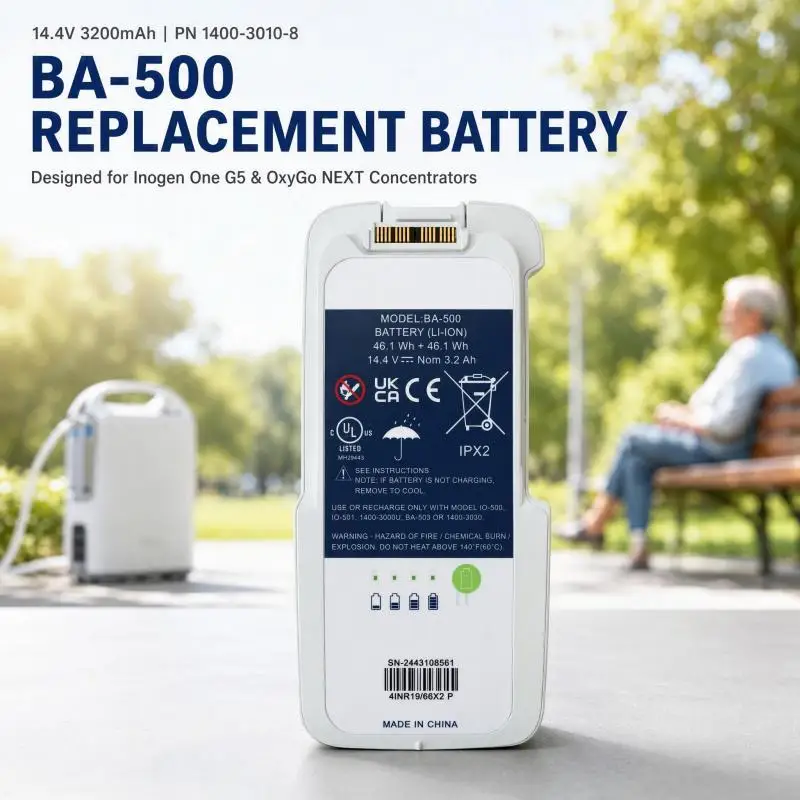 BA-500 Replacement Li-ion Battery 14.4V 3200mAh 1400-3010-8 for Inogen One G5 OxyGo NEXT Portable Oxygen Concentrator