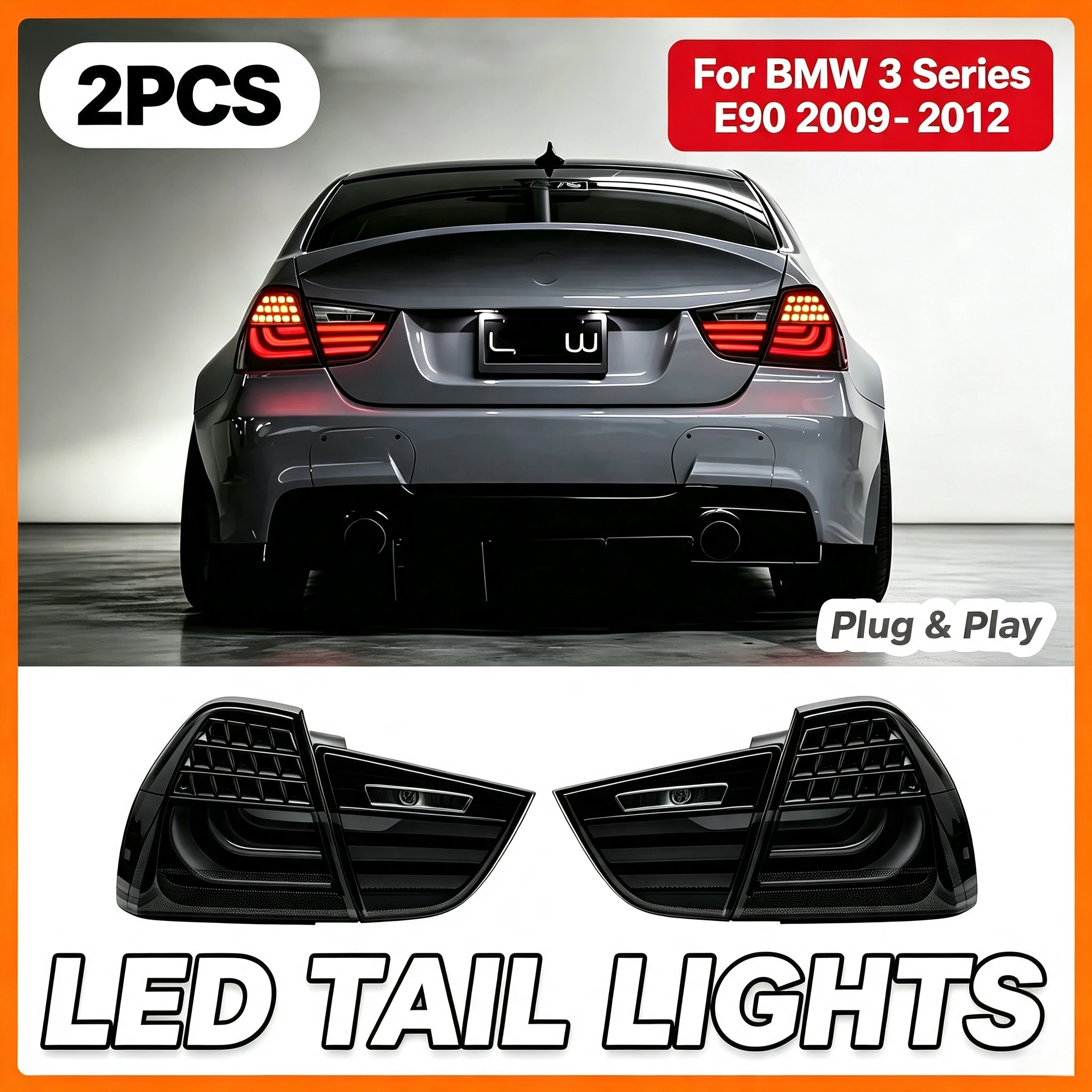 LED-Rückleuchten für BMW 3er Serie E90 2009-2012 Upgrade Neuer Stil Rückleuchte Plug-and-Play-Montage