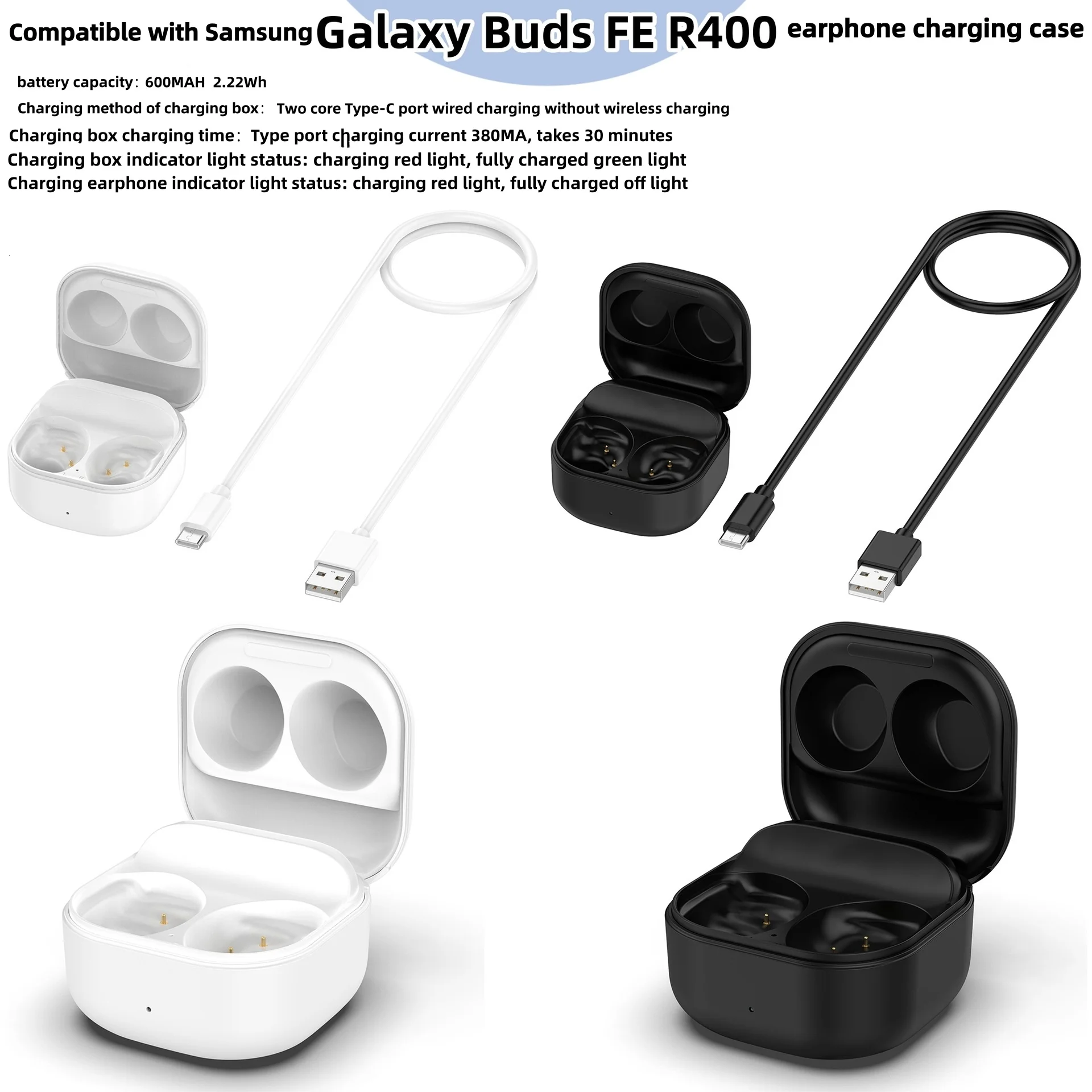

CEYYOR Silicone Case Compatible with Samsung Galaxy Buds FE SM-R400 earphone charging case