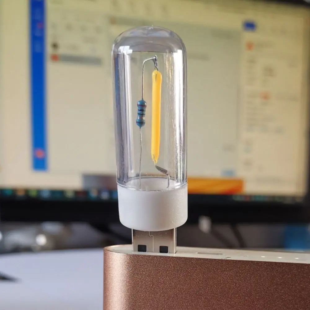 Portátil Mini LED Camping Lamp, Filamento USB, 5V Night Light, Iluminação Criativa Simples, Lâmpada USB, Carregamento Treasure Notebook