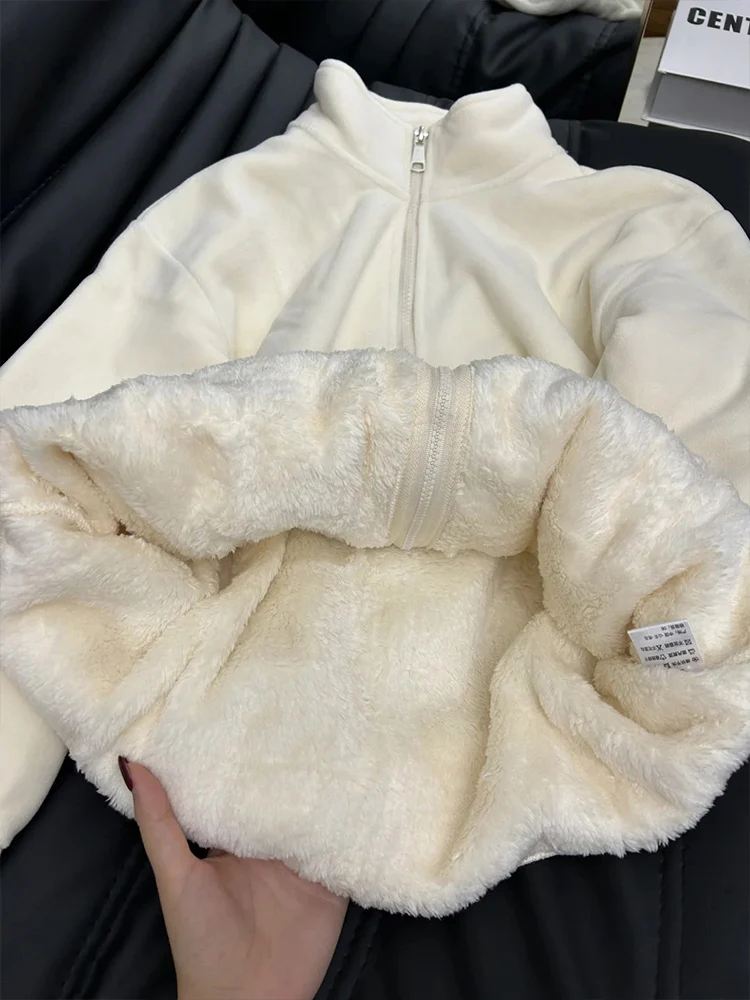 Cappotto interno in lana Thiened Fce Jaet da donna Caldo Sli Pendolarismo Sle Chiusura con cerniera Lungo Sve Capispalla in puro colore