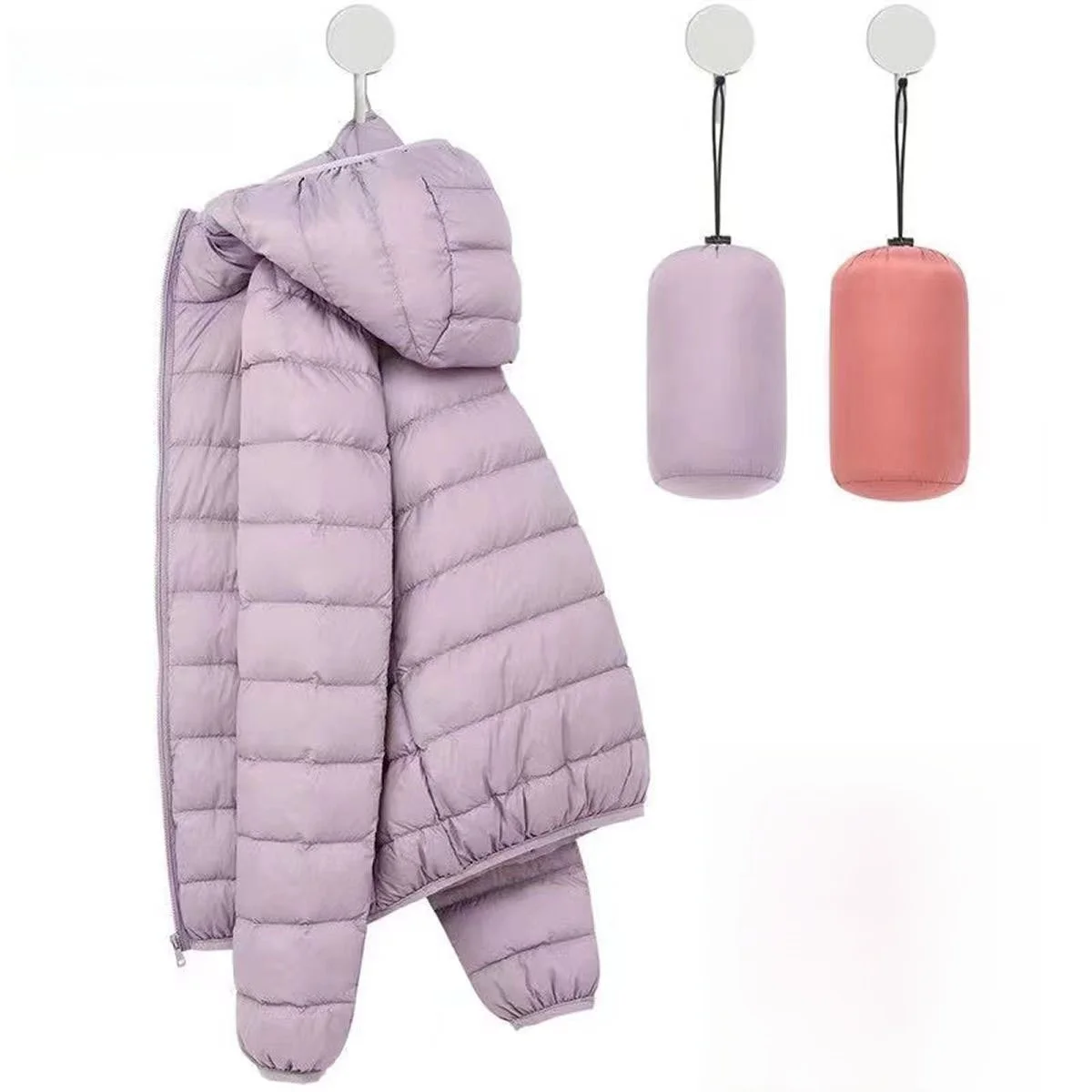 

Lightweight Autumn Winter Padded Jaet Women's ort Sle Korean Version plus Size Slimming Hooded Warmth Zipper ket