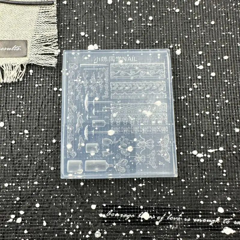 Moule à ongles 3D en Silicone, ruban de soie, fleur, papillon, modèle d'ongles en Relief Transparent, bricolage, décoration Nail Art, outil de conception de manucure
