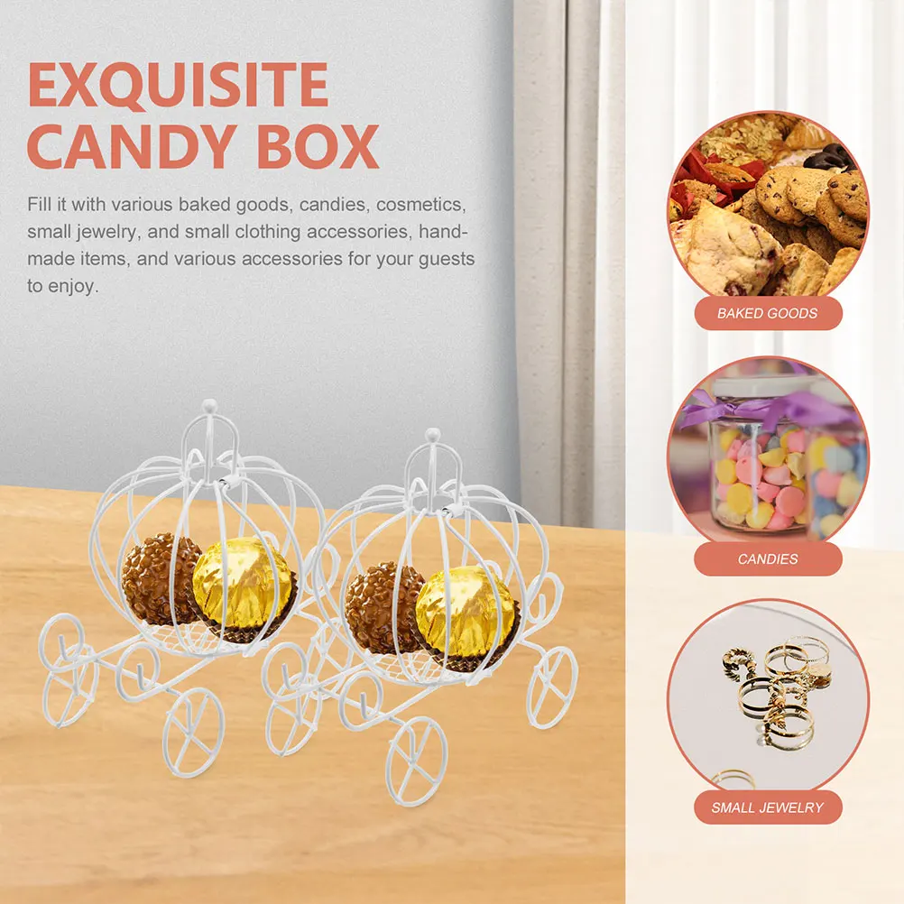 Pumpkin Carriage Candy Box Decorative Metal Candy Storage Box Chocolate Holder