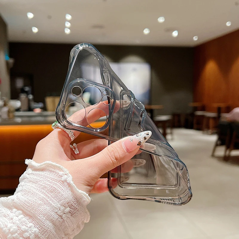 زهور الزنبق واضح سيليكون جراب هاتف آيفون الهواء 16e 17 16 15 14 برو ماكس 13 12 برو 11 للصدمات فتحة للبطاقات حقيبة غطاء ناعم #3