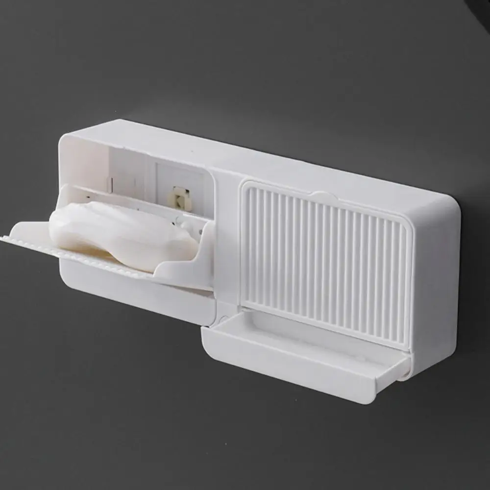 Soap Holder Double Grids Drain Rack With Lid Bathroom Bathroom Accessories Home Appliance Soap Dish Wall Mounted Soap Holder Box