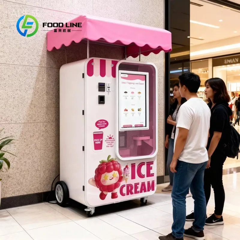 Fotografia 6: Máquina de Sorvete Comercial Automática de Tamanho Personalizado, Máquina Robótica de Sorvete em Cone