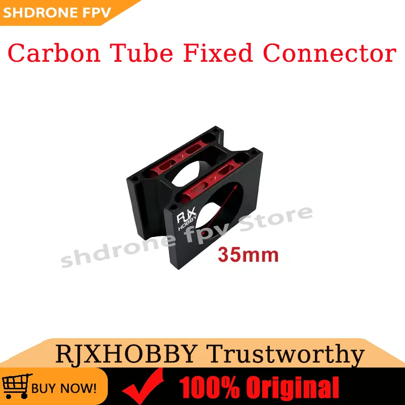 RJXHOBBY 35mm Aluminum Alloy Tube Clamp Clip, Carbon Tube Fixed Connector for UAV Multicopter Drone Frame
