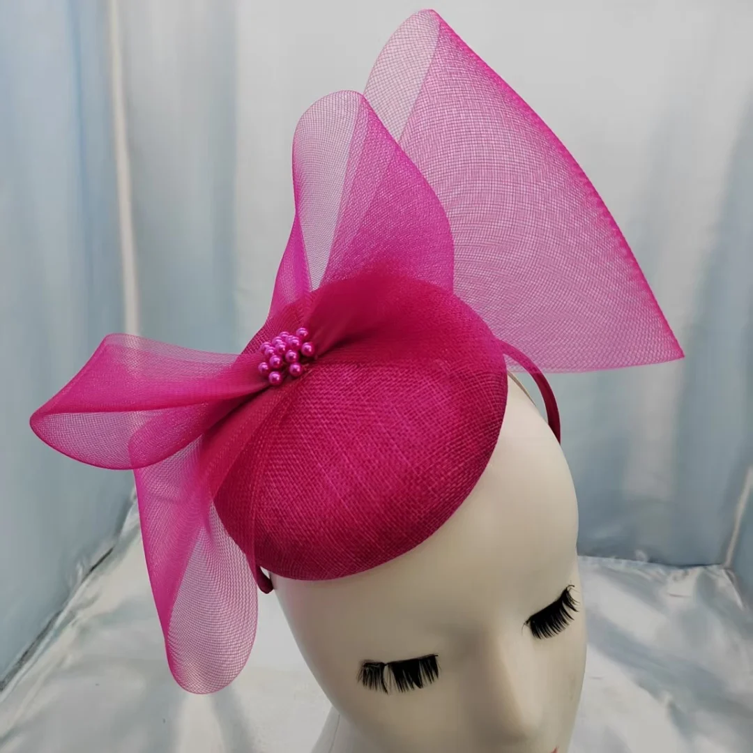 Handmade Headwear  Foral Hat For Women Church Hats Woman Party Ladies Dress Sinamay Derby Hat Wear view 3