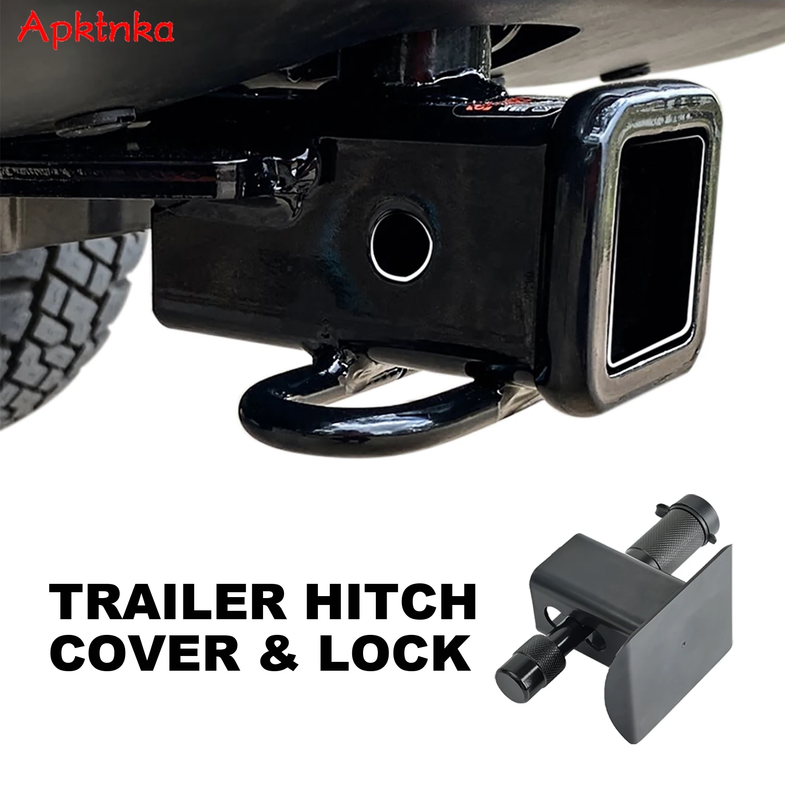 

Trailer Cover Black 50mm Hitch Tube Plug Fits 2" Trunk Receiver Tow Towing Accessories Truck Cap Heavy Duty Truck 5/8" Lock Pin