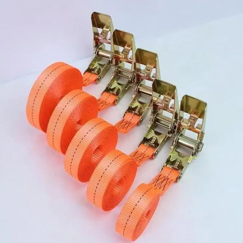 Heavy Duty Metal Buckle Tie-Down Cargo Straps For Car And Truck - Strong Ratchet Belt For Secure Luggage And Cargo Transport 1PC