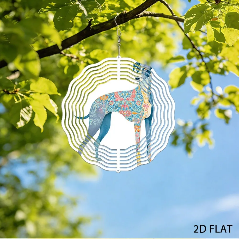 

Floral Dog Wind Chimes Iron Garden Art Outdoor Yard Decor