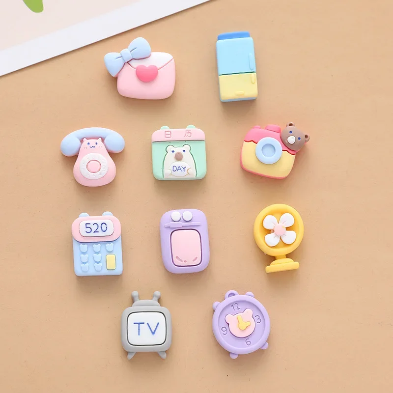 5pcs cute miniso series furniture cartoon resin flatback cabochons diy crafts materials jewelry making charms