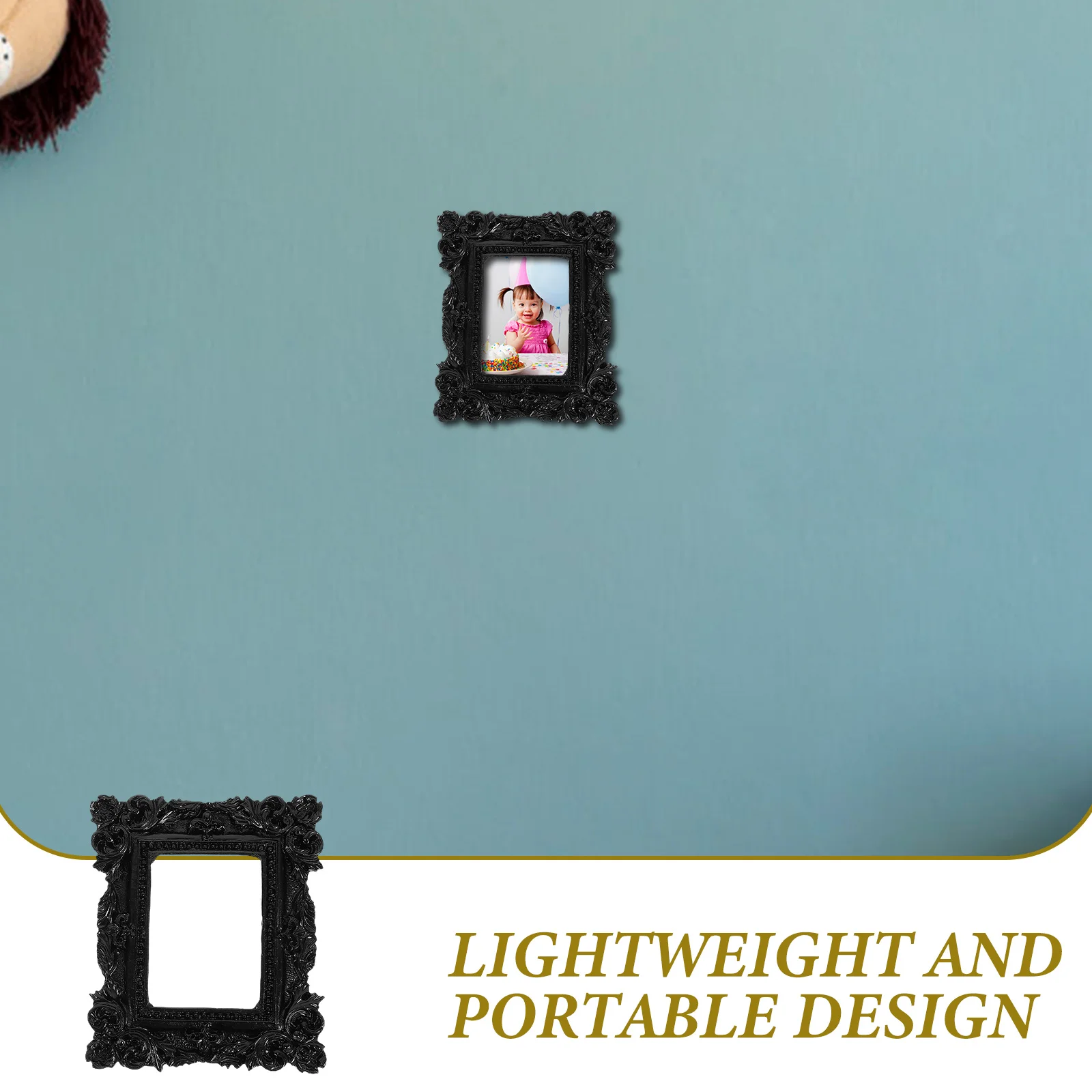 

2 Pcs Posing Photo Frame Small Picture Frames Fashion Ornament for Pictures Resin Desktop Mini