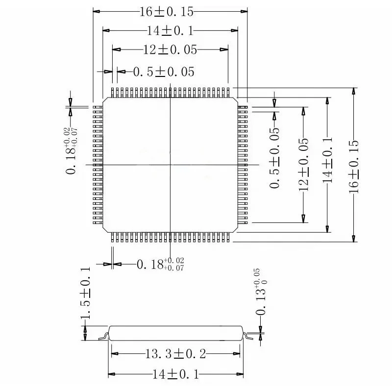 LQFP100 Testsockel TQFP-100-0.5 Brennsockel IC-Sockel Alterung QFP100 Programmierung ersetzt IC51-1004-809-23 – Detail 1