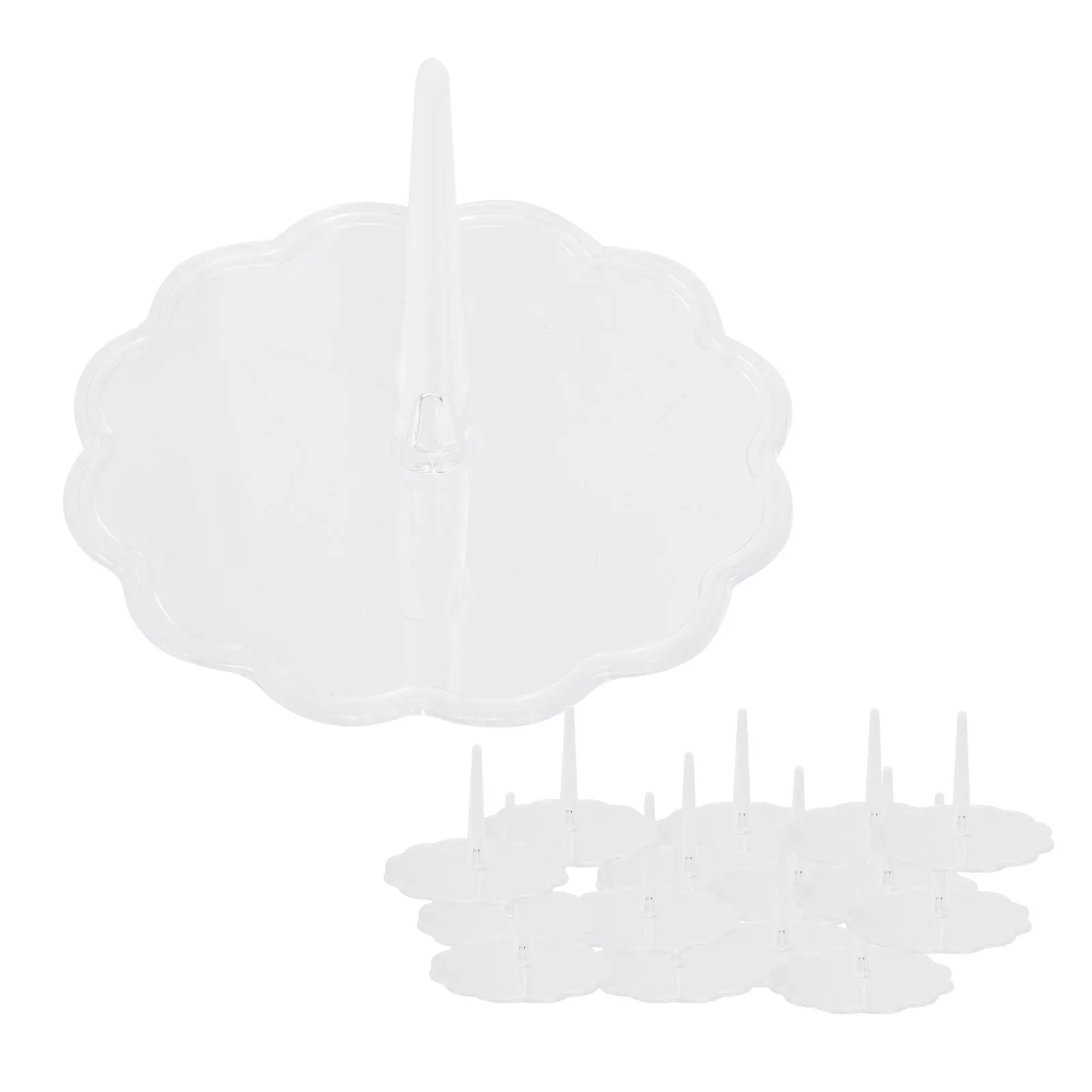 

100pcs Snowflake Base Cake Decoration Transparent Stands Wedding Cake Lifter Reusable Flower Nails Practical Insert