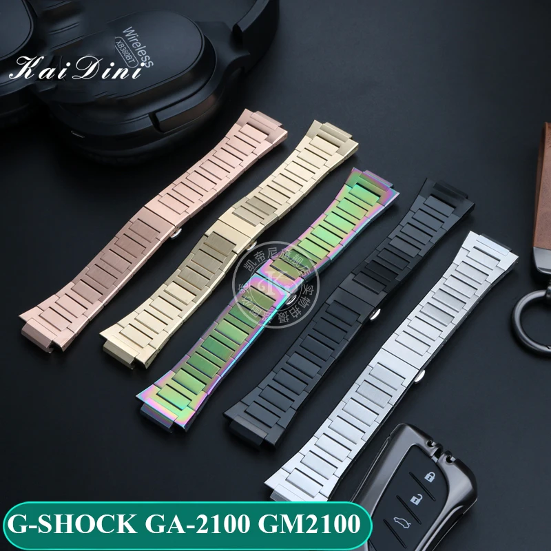 

Modified Metal Watchband Bracelet Men's Strap For CASIO G-SHOCK GM-2100/GA-2100 DW5600 Solid Stainless Steel Watch Strap 16mm