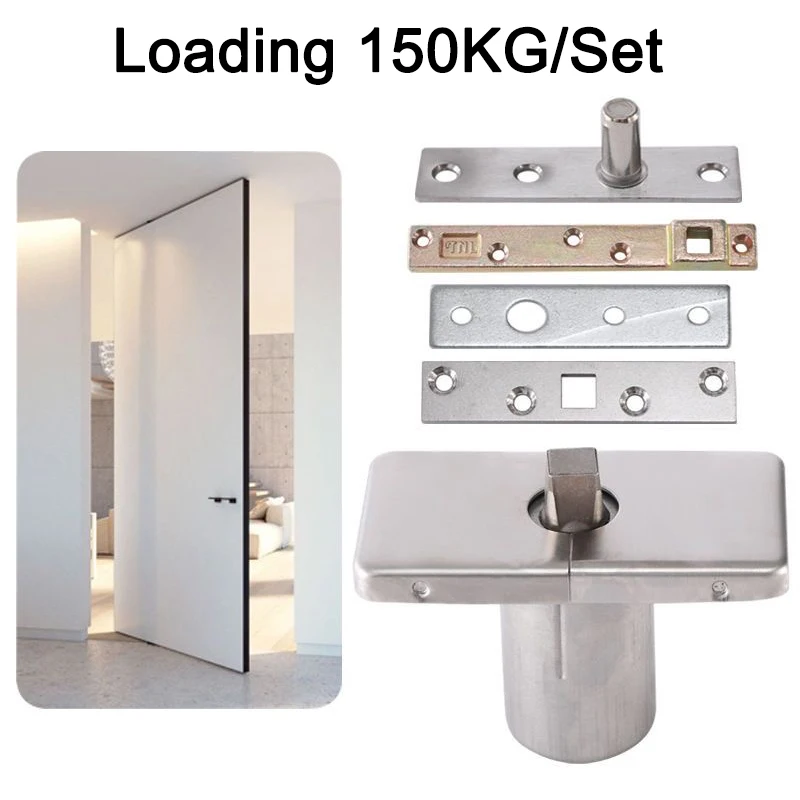 

Комплект усиленных пневматических дверных петель 360° ° Ротационная невидимая дверная петля с позиционированием, автоматическим выравниванием и напольным пружинным механизмом, нагрузка до 150 кг