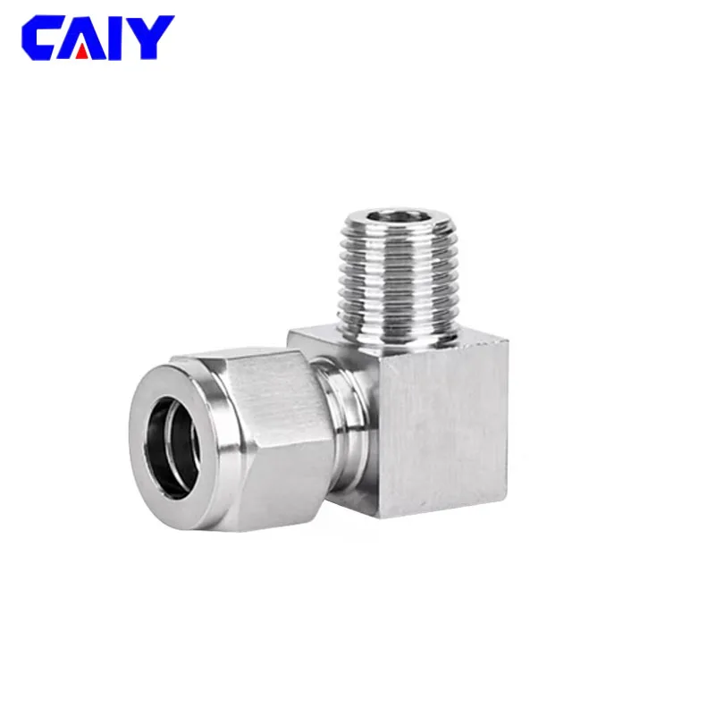 304 Stainless Steel 90° Elbow Double Ferrule Tube Pipe Fittings 3mm 4mm 8mm 10mm 12mm OD 1/8\