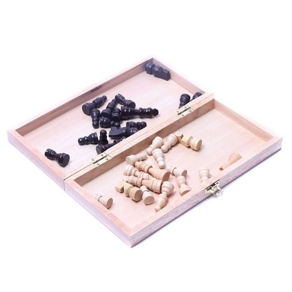 

1 Set Folding Wooden Chess Set Board Game Educational for (34x34cm Board)