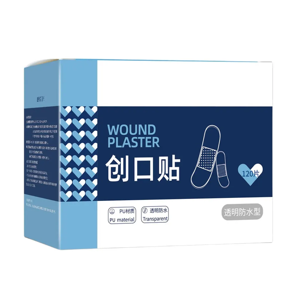 50/120 шт., прозрачный водостойкий пластырь из искусственной кожи, клейкие медицинские полоски, невидимый пластырь для ран, аптечка первой помощи