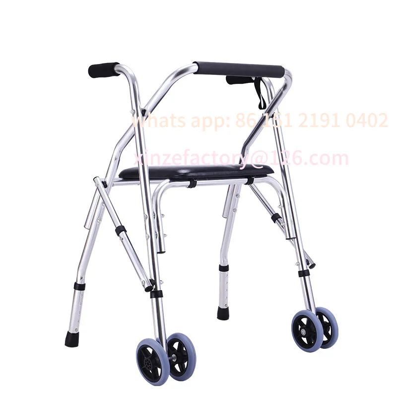 

Customizable elderly walker trolley can push and sit cart elderly leisure four-wheel shopping cart with seat