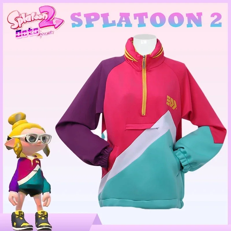 

Cosplay Legend Game Splatoon Vintage Cosplay Costume Top Adult Unisex Casual Pullovers Sweatshirt Coat Contrast color Zipper Coa