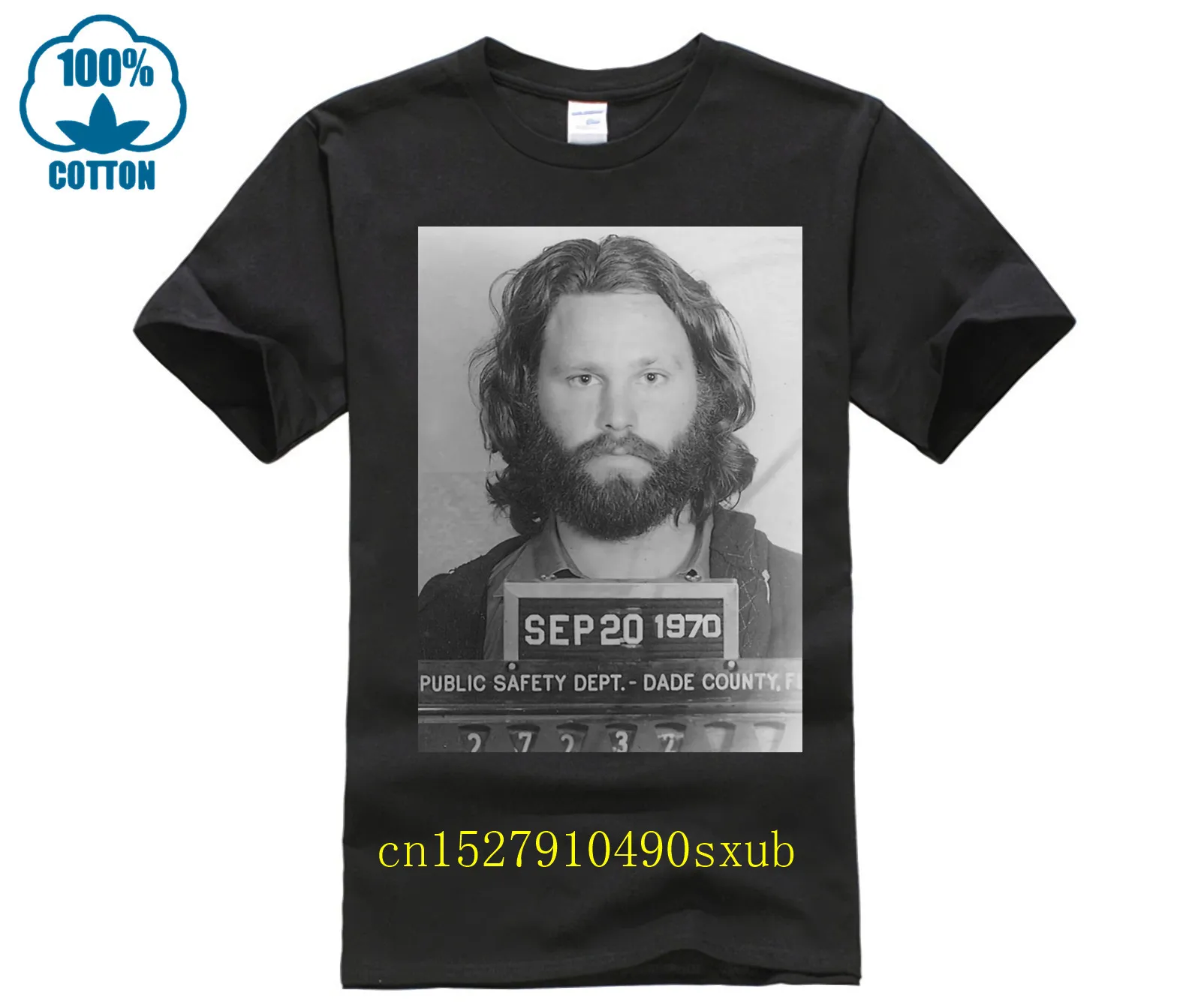 JIM MORRISON MUGSHOT COOL THE DOORS RETRO IDEAL GIFT DESIGNER COOL MENS TSHIRT