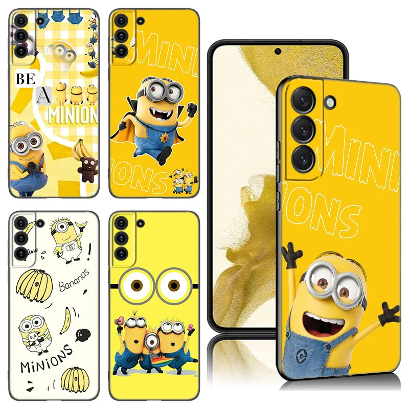 Cartoon Cute-M-Miniones Black Silicone Phone Case For Samsung Galaxy S20 S23 FE S21 S22 S24 Plus Ultra Note 10 20 Plus Ultra