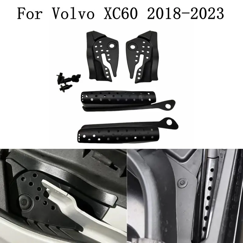 1 Set Rain Gutter Covers For Volvo XC60 2018-2025 Anti-leaf Debris Blocking Wiper Drain Retrofit Hood-drain Hole Accessories