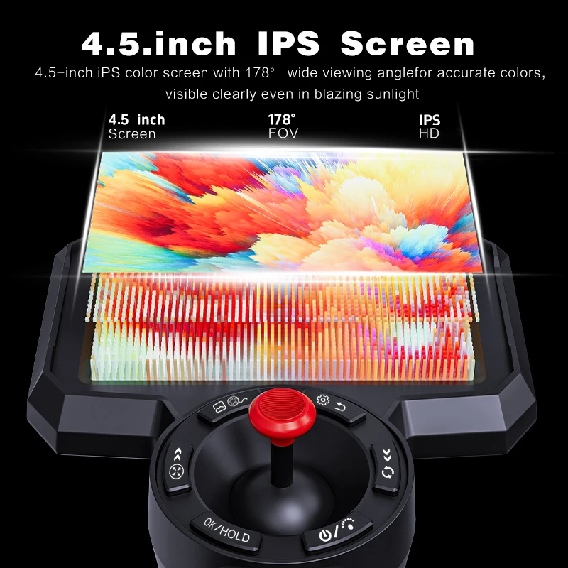 6mm720 Degrees All Way Steering Industrial Endoscope for Car Pipe Inspection Sewer Camera Borescope With 4.5 Inch HD Screen