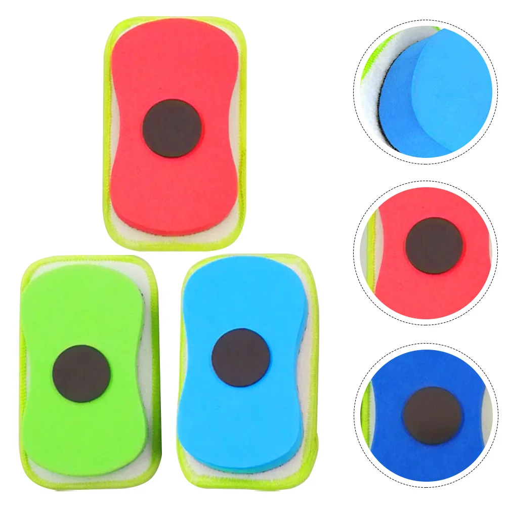 Gommes de nettoyage de tableau blanc colorées, 3 pièces, accessoires secs