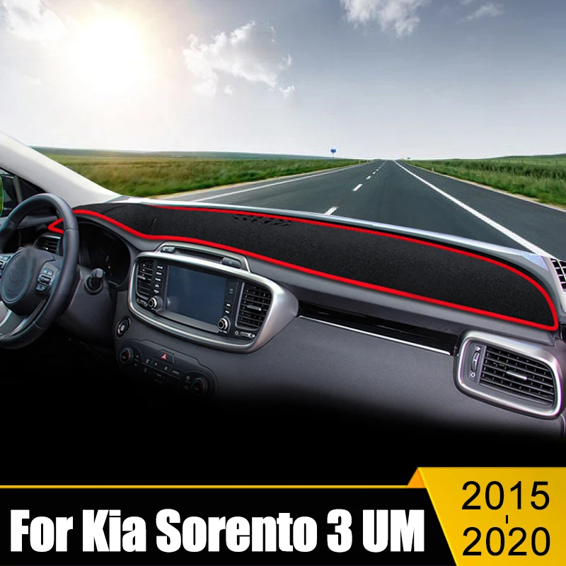 

Car Accessories For Kia Sorento 3 UM 2015 2016 2017 2018 2019 2020 Dashboard Cover Avoid Light Pad Sun Shade Anti-UV Carpet Mat