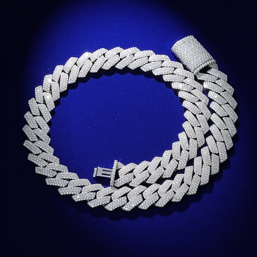Moissanite Cuban Link Chain Iced Out - Perhiasan Berkualitas Tinggi 8mm 12mm 15mm